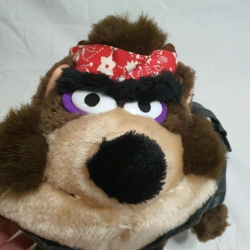 Warner Bros 1993 Tasmanian Devil Plush 8' Leather Jacket Looney Tunes Taz